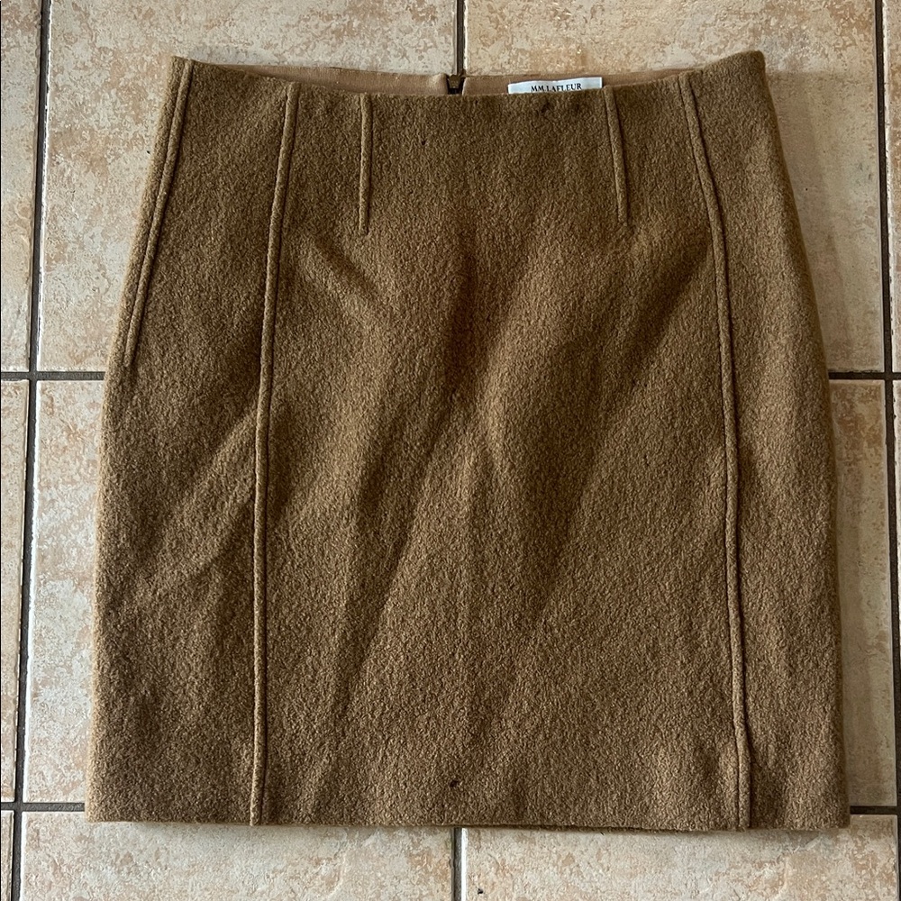 MM Lafleur Tan Wool‎ Mini Skirt, Sz 12